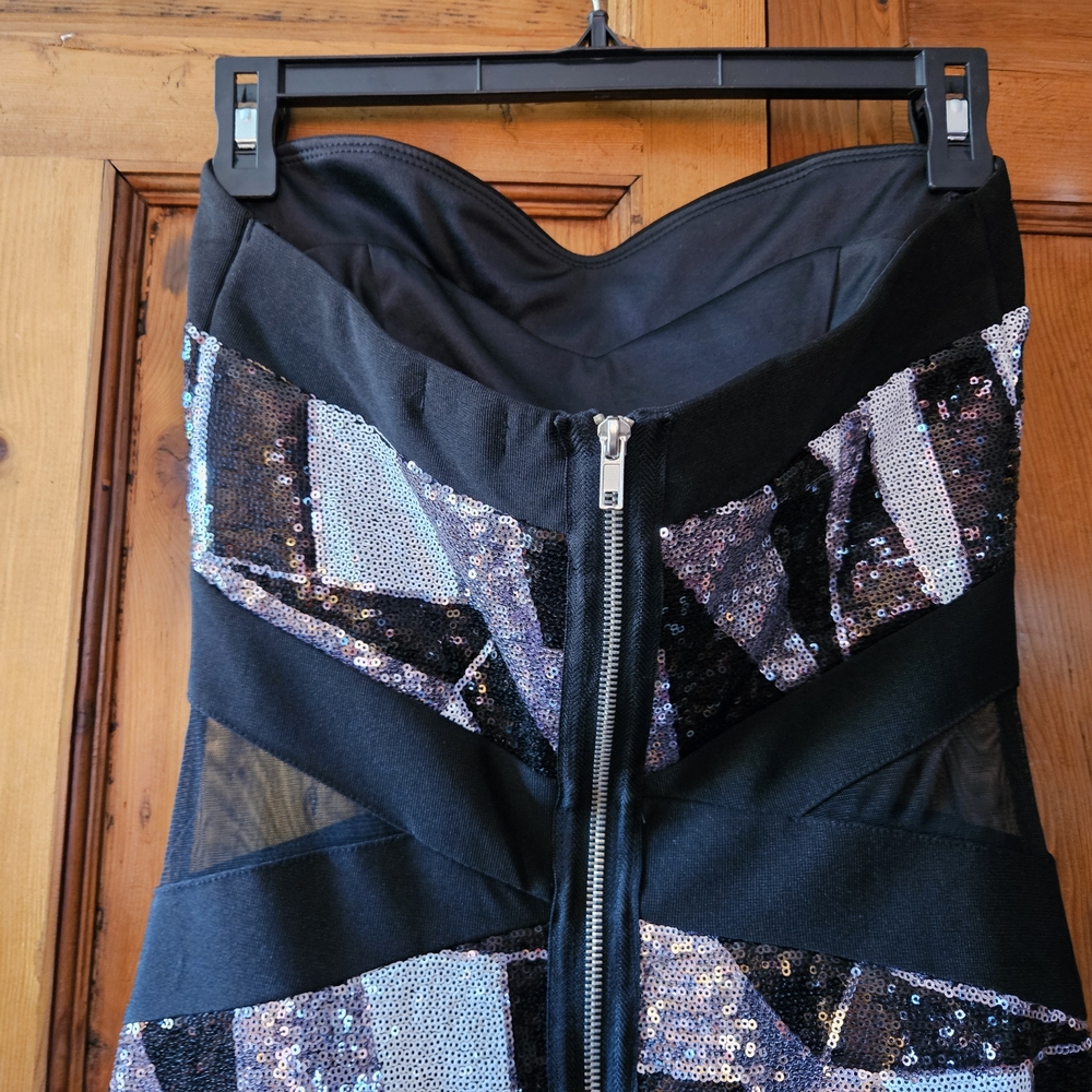 Ruby Rox Strapless Sequin Dress - Black, Silver, … - image 4